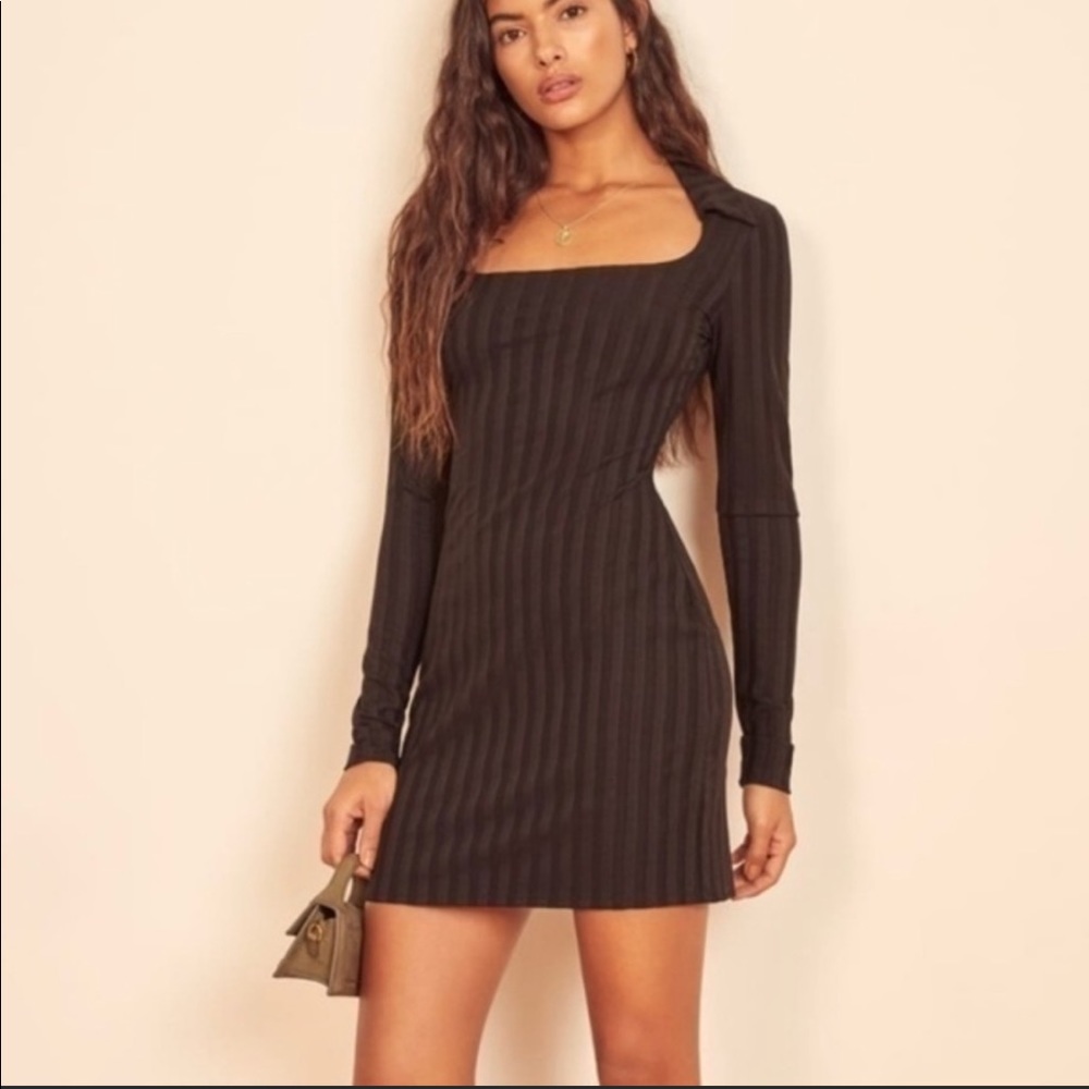 Vittoria Rib Long Sleeve Knit Dress Reformation